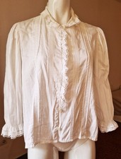 Rüschenbluse Damenbluse Rüschen Bluse Hemdbluse Damen Bluse weiß M