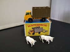 W765-MATCHBOX LESNEY No37C DODGE CATTLE TRUCK WITH BOX.RARE BROWN BOX