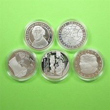 BRD 2012 5x 10 Euro Silber-Gedenkmünzen in Kapseln PP Spiegelglanz