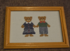 Bild, Stickerei,Handarbeit,Bärenbild,17,x 12,5 cm