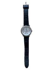 Fossil Damenuhr ES-2989 Schwarz Leder Elegant Klassisch Armbanduhr