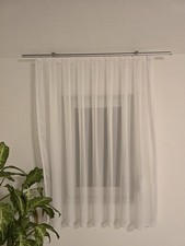 Weiße Vorhänge mit Schlaufengleitern – 3 Stück (auch einzeln erhältlich)