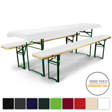 Tischdecke 70cm Auflage Hussen Set Sitzpolster Bierzeltgarnitur Bierbankauflage