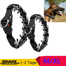 M/XL Hundehalsband Verstellbarer Training Zacken-Pinch-Kette -Nylon Mit Stahl