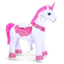 PonyCycle Modell E Einhorn zum reiten Rosa Spielzeug mit Bremse Größe 4