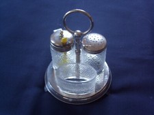 Sehr alte Menage Glas Metall !