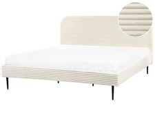 Polsterbett Cord creme weiß