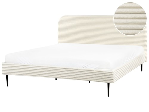 Polsterbett cord creme weiß - creme,