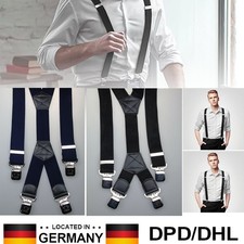 Hosenträger starke 40mm Damen Herren Extra Breit Hosen Y-Form mit 4 Clips DE