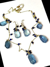 Set Kette Ohrringe Aquamarin