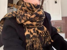 Leo Schal Winter Kuschel Schal Groß XXL Leopard Print Schals Kuschelig Warm