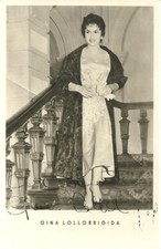 GINA LOLLOBRIGIDA Original Autogramm signierte VEB Postkarte 50er Jahre Tinte