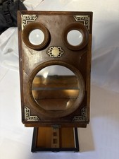 Antiker Bildbetrachter aus Holz mit Stereofotos ca. 60 Stück