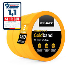 HASKYY Goldband Malerband Kreppband 3x Malerkrepp 50m x 30mm Band DEFORMIERT!