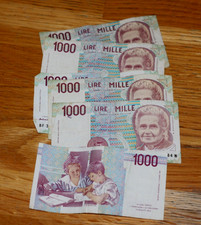 6x1000 Lire, Bank of Italy, 1990.