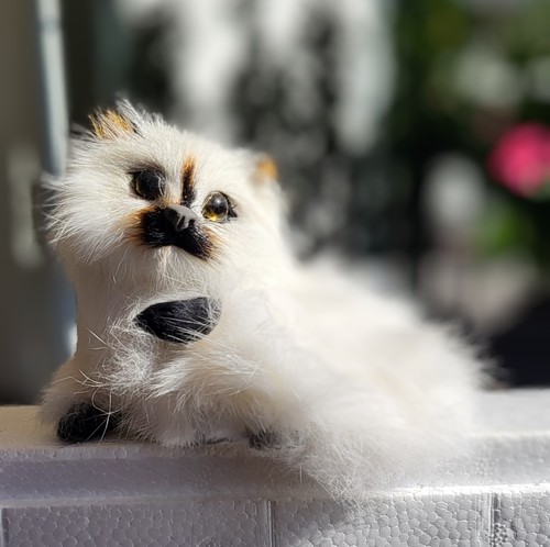Mini plüsch katze echtfell - plüsch,