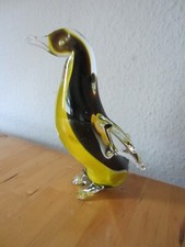 Glas Pinguin  Vogel Ente ? Figur Kisslinger Tirol Kristall gelb