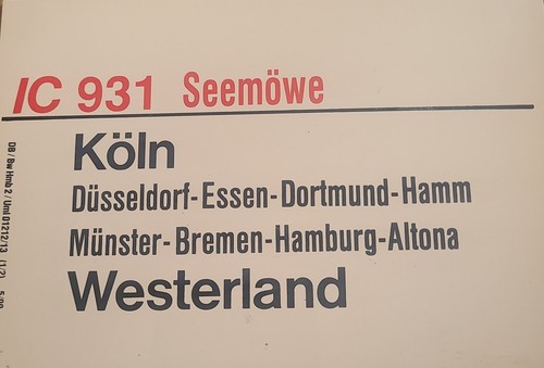 Zuglaufschild 931 942 - ic, "