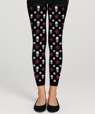 Schwarze Strumpfhose Totenkopf