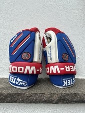 Sher-Wood 4070 Eishockey Handschuhe, Blau/Rot, Gr. M 15" 