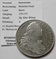 BAYERN: Madonnentaler 1775 "MAXIMILIAN III. JOSEPH", sehr schön