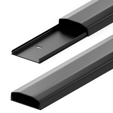 100cm Kabelkanal Kabelleiste Leitungskanal TV Kabel Kanal PVC gerundet Schwarz