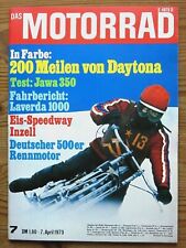 Das Motorrad 07/73 Test Jawa 350,Laverda 1000, Eis-Speedway, dt. 500er Rennmotor