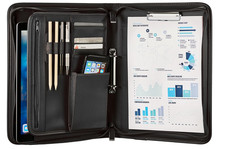 ONVAYA® Konferenzmappe A4 | schwarz  Schreibmappe | Businessmappe | GRATIS Block