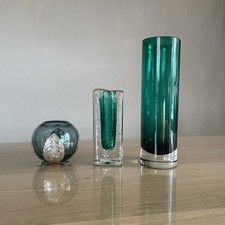 3 x Petrol grün farbene Glas