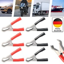 6x Krokodilklemmen Batterieklemmen für Ladegerät Auto KFZ Ladekabel Werkzeug