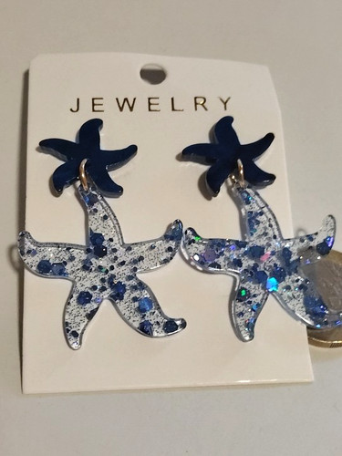 Ohrstecker blau seestern - ,