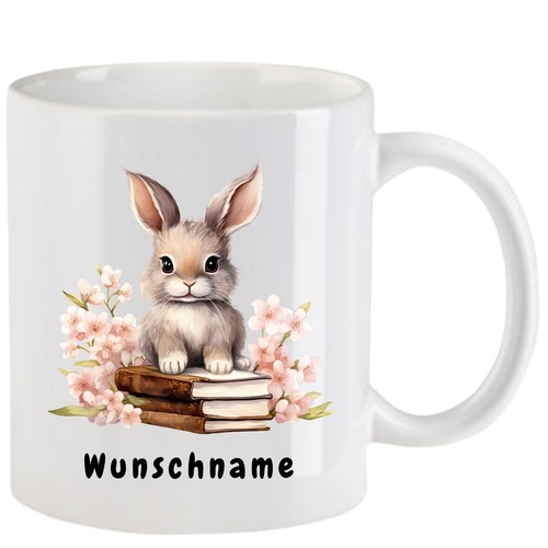 Tasse mit kaninchen aquarell - tasse,