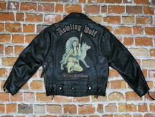 *AVIREX USA VINTAGE BIKER LEDERJACKE*HOWLING WOLF INDIANER SQUAW*GR: L*TIP TOP
