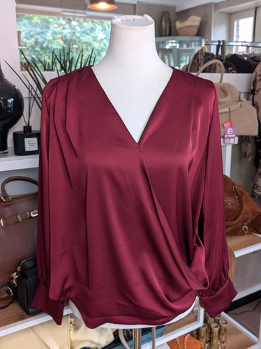 Bluse satin wickelbluse - bluse,