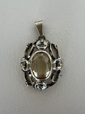 Anhänger mit Citrin Silber 835 vergoldet Deutsches Reichspatent