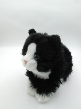 * Schmusetier Kuscheltier - Teddy Hermann Katze schwarz/weiß Augen blau ca.25cm