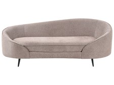 3er Sofa Stoff braun gebogen