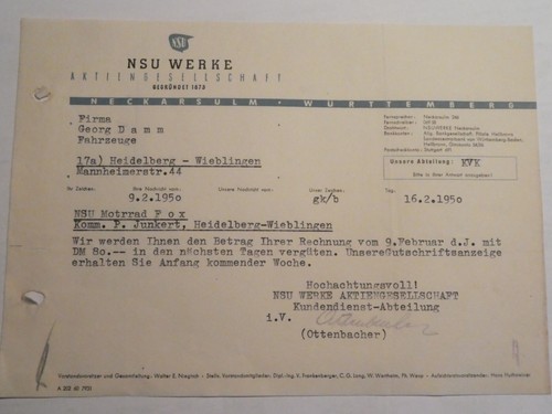 Nsu werke neckarsulm - werke, fox