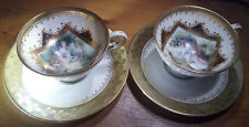Antik Porzellan 2 Mocca Sammeltassen  Mocca Gedeck Oscar Schlegelmilch um 1900