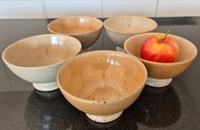 5 französische VINTAGE Steinzeug Keramik Café Bols Schalen von *GRES DU MARAIS**