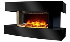 CHEMIN'ARTE Elektrischer Kamin Wandkamin Lounge-Design Schwarz 2000W Fernbedien✅