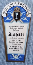 altes Musteretikett Liköretikett Etikett Label Anisette Likör Horst KG Entwurf