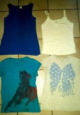 2 Tops & 2 T-Shirts, Gr. 134 & 140, 10-11 J. S.Oliver, Esprit usw., blau, weiß 