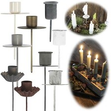 Vintage Kerzenständer Stabkerzenhalter Metall Halterung Kerzenleuchter Stecker