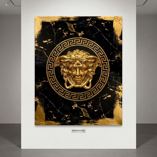 Goldene medusa wandkunst - medusa,