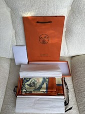 *Hermés* Carre 70 Vintage Palonniers CG / Orange/ Jaune Soufre/ Bleu - Scarf- 