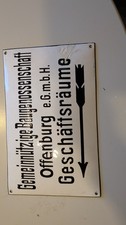 altes Emailleschild Offenburg