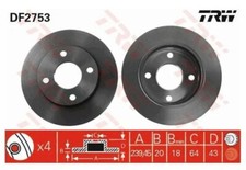 2x Bremsscheiben vorne TRW Lucas DF2753 (ATE 24.0120-0147.1) Ford Ka / Escort