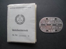 NVA Wehrdienstausweis mit Erkennungsmarke Artillerie 