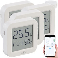 infactory 4er-Set Mini-Thermo-/Hygrometer, Komfort-Anzeige, LCD, Bluetooth, App